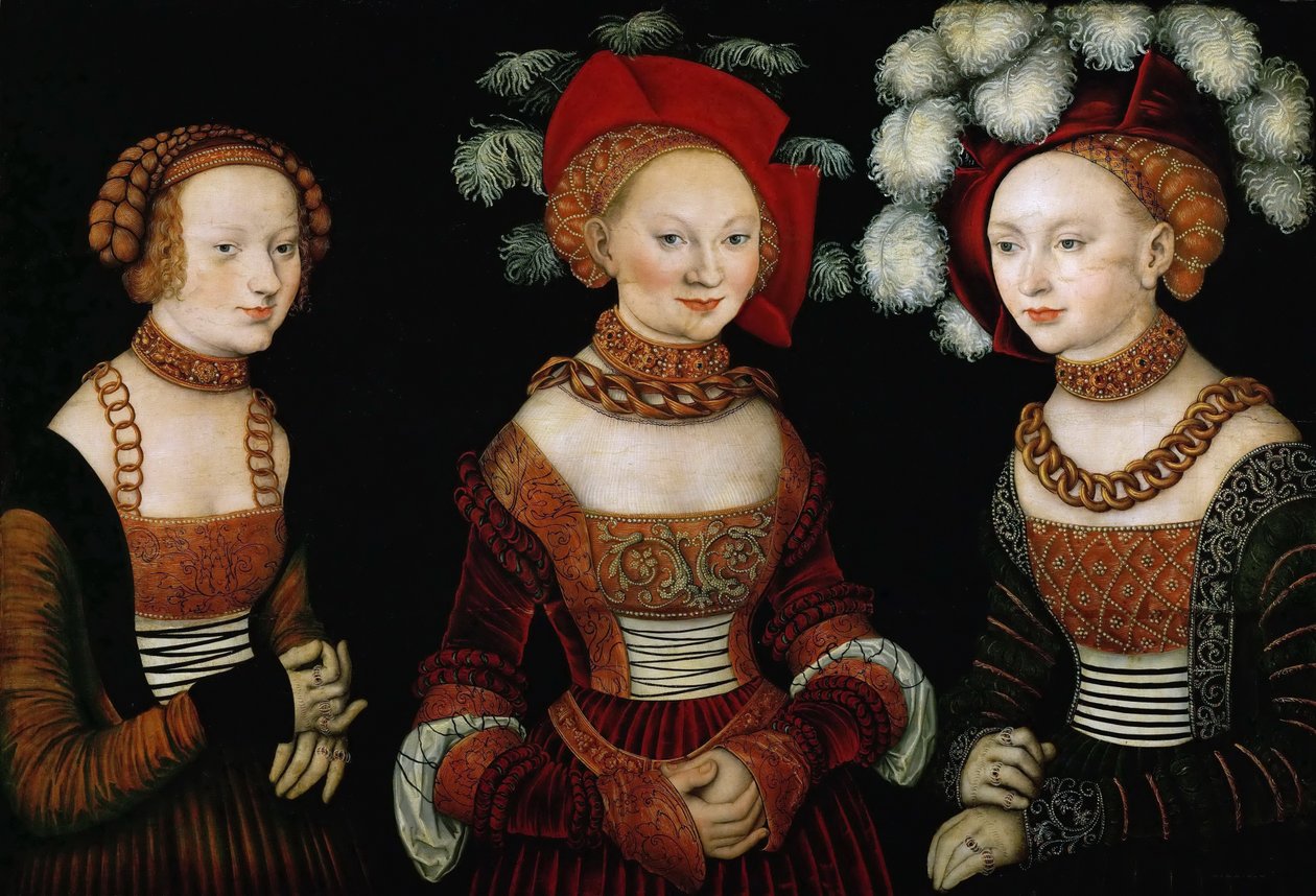 Princezny Sibylla, Emilia a Sidonia Saska od Lucas Cranach the Elder