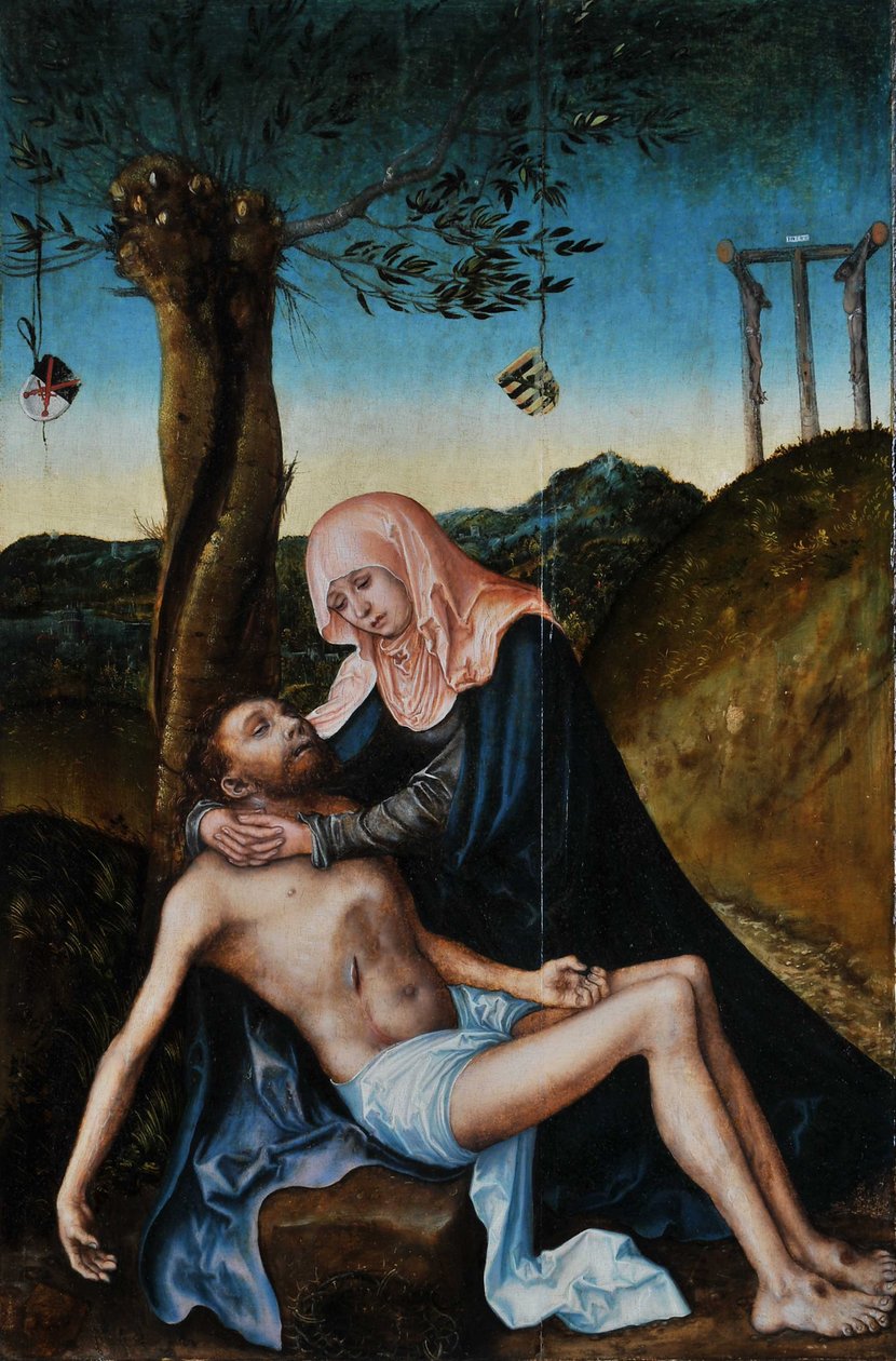 Pieta pod křížem od Lucas Cranach the Elder