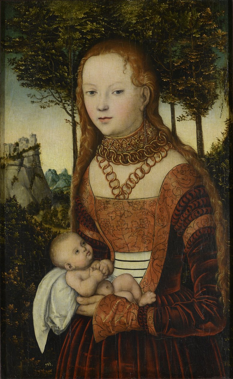 Mladá matka s dítětem od Lucas Cranach the Elder
