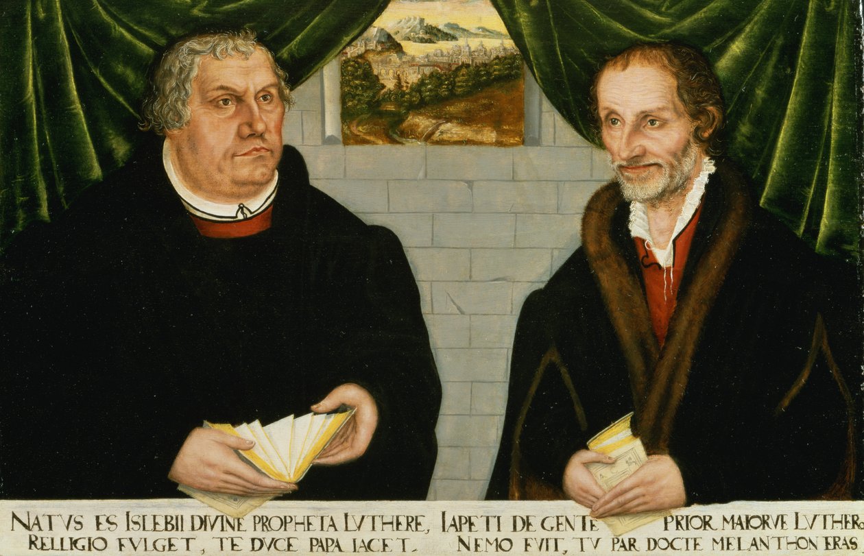 Dvojportrét Martina Luthera (1483-1546) a Filipa Melanchtona (1497-1560) od Lucas Cranach the Younger