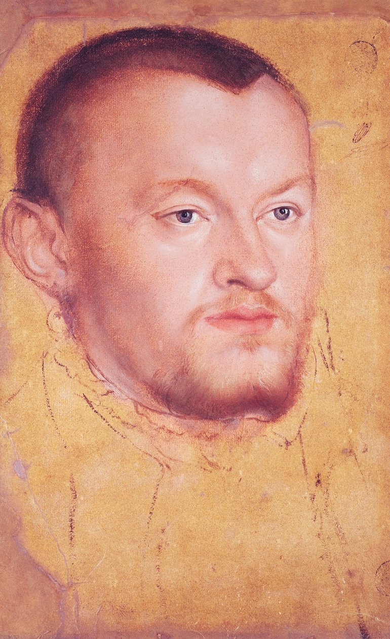 Portrét Augusta I. (1526-86) saského kurfiřta (olej, kvaš a wc na papíře) od Lucas Cranach the Younger
