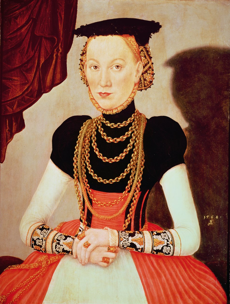 Portrét ženy, 1564 (panel) od Lucas Cranach the Younger