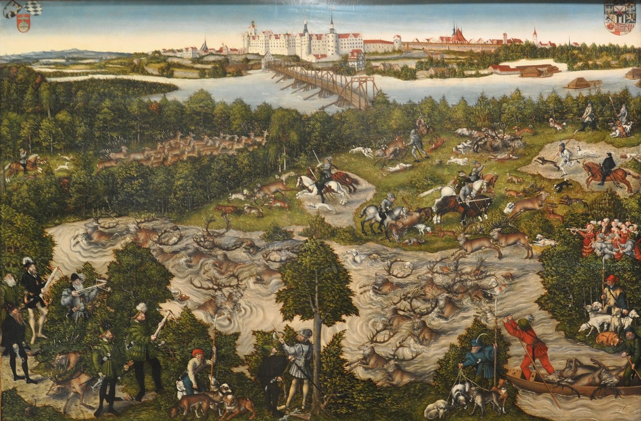 Jelení hon na kurfiřta Johanna Friedricha od Lucas Cranach the Younger