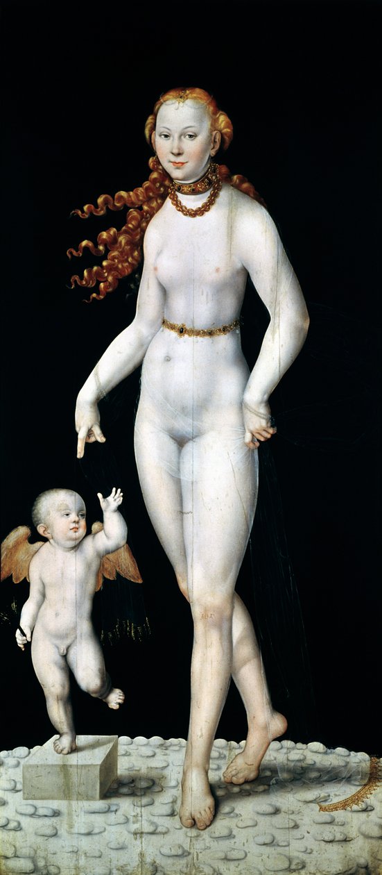Venuše a Amor od Lucas Cranach the Younger