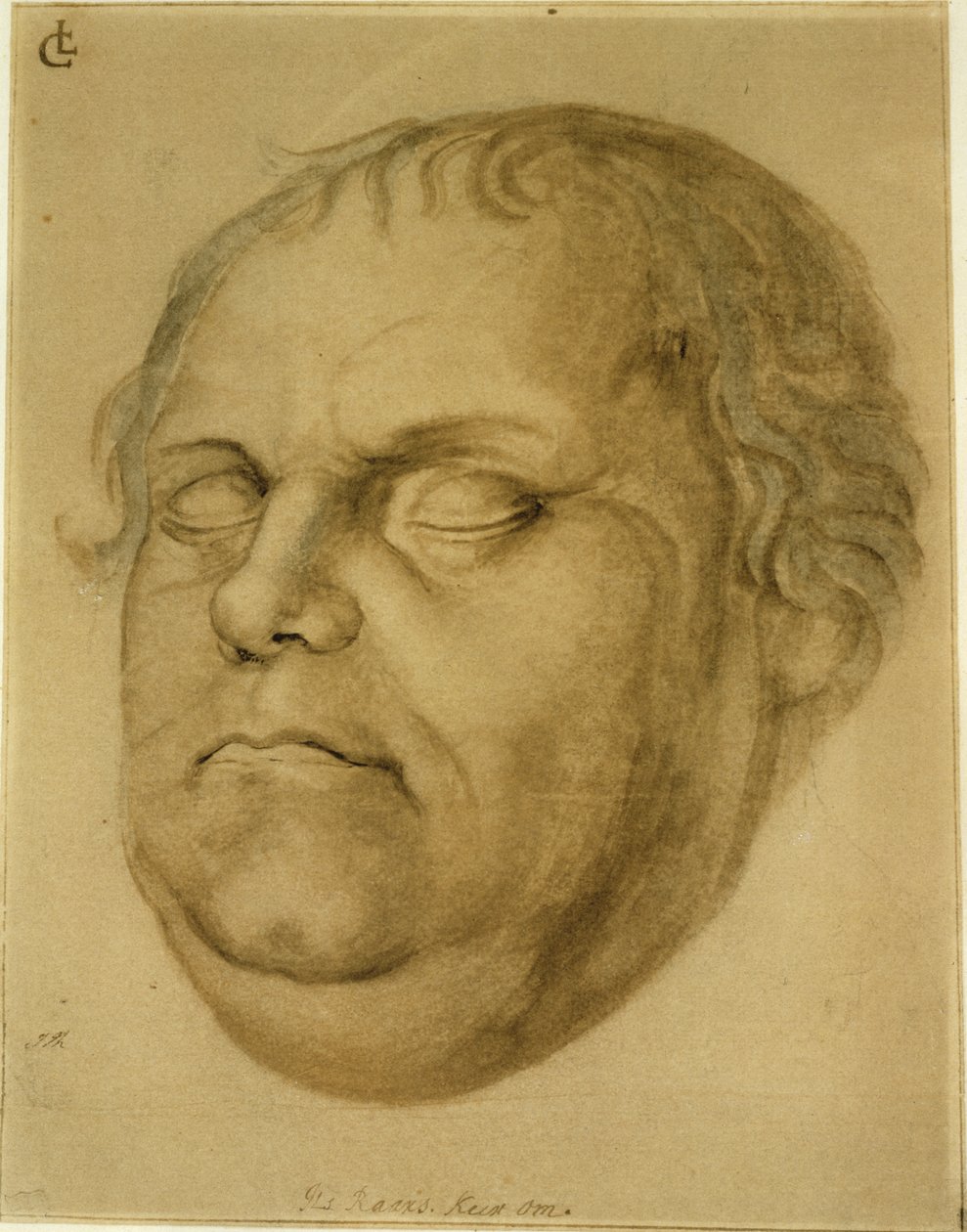 Posmrtný portrét, Martin Luther, 1546 od Lucas Fortenagl