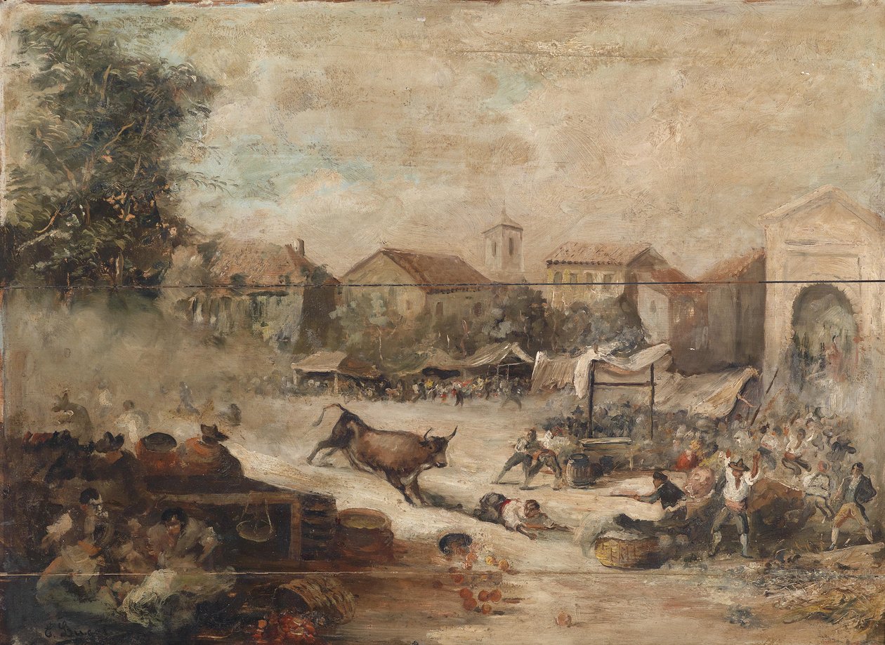 Utekl býkovi od Eugenio Lucas Velázquez