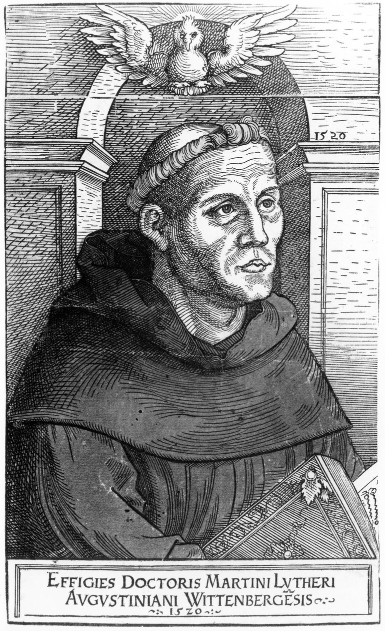 Martin Luther jako augustiniánský mnich, 1520-24 od Lucas Cranach the Elder
