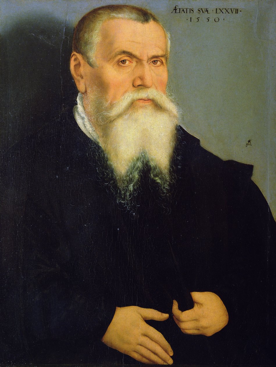 Autoportrét, 1550 (olej na dřevě) od Lucas Cranach the Elder