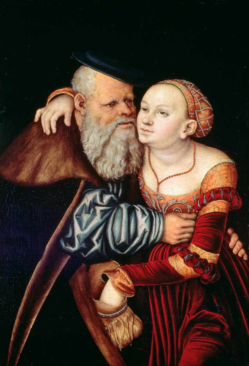 Starý milenec od Lucas Cranach the Elder