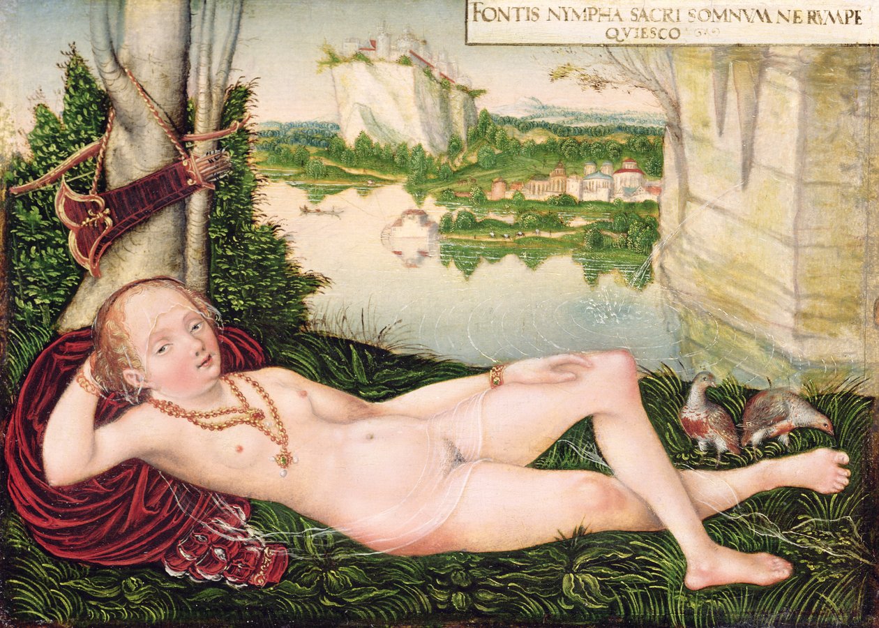 Odpočívající Naiad od Lucas the Younger studio of Cranach