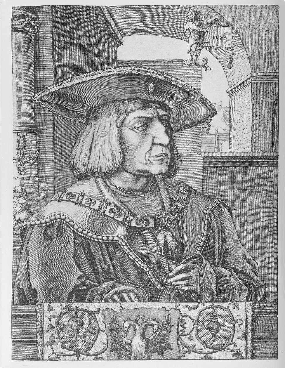 Císař Maxmilián I od Lucas van Leyden