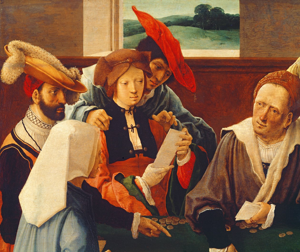 Hráči karet (detail 69590) od Lucas van Leyden