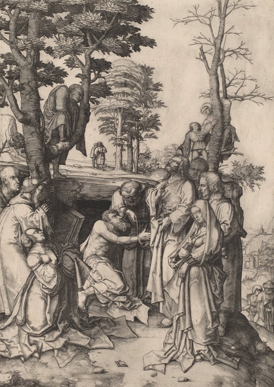 Vzkříšení Lazara od Lucas van Leyden