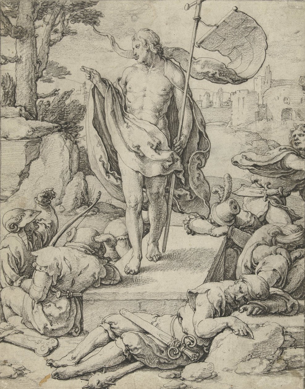 Vzkříšení, kolem 1529-33 od Lucas van Leyden