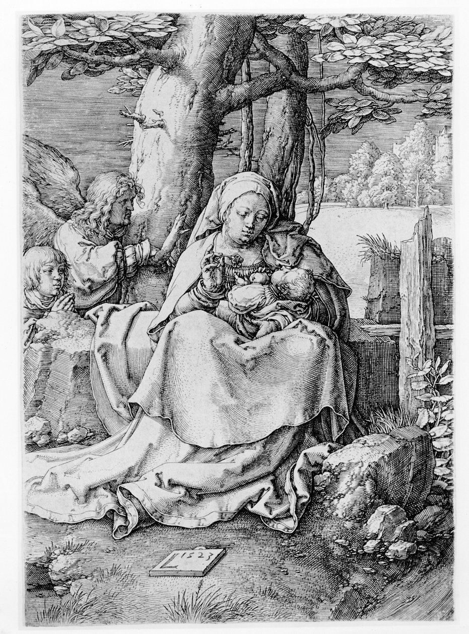 Panna a dítě v krajině, 1523 od Lucas van Leyden