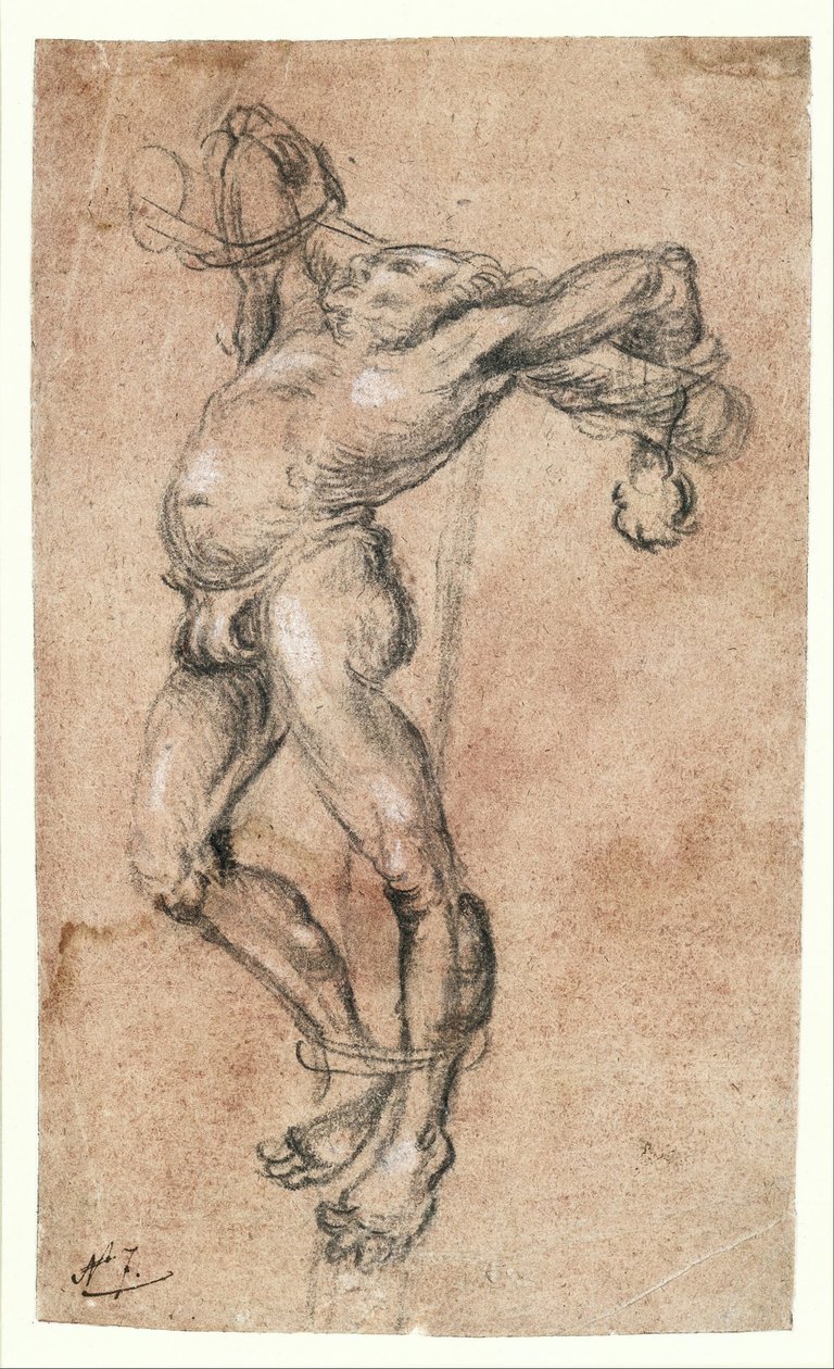 Zloděj na kříži, otočený doleva od Lucas Cranach the Elder