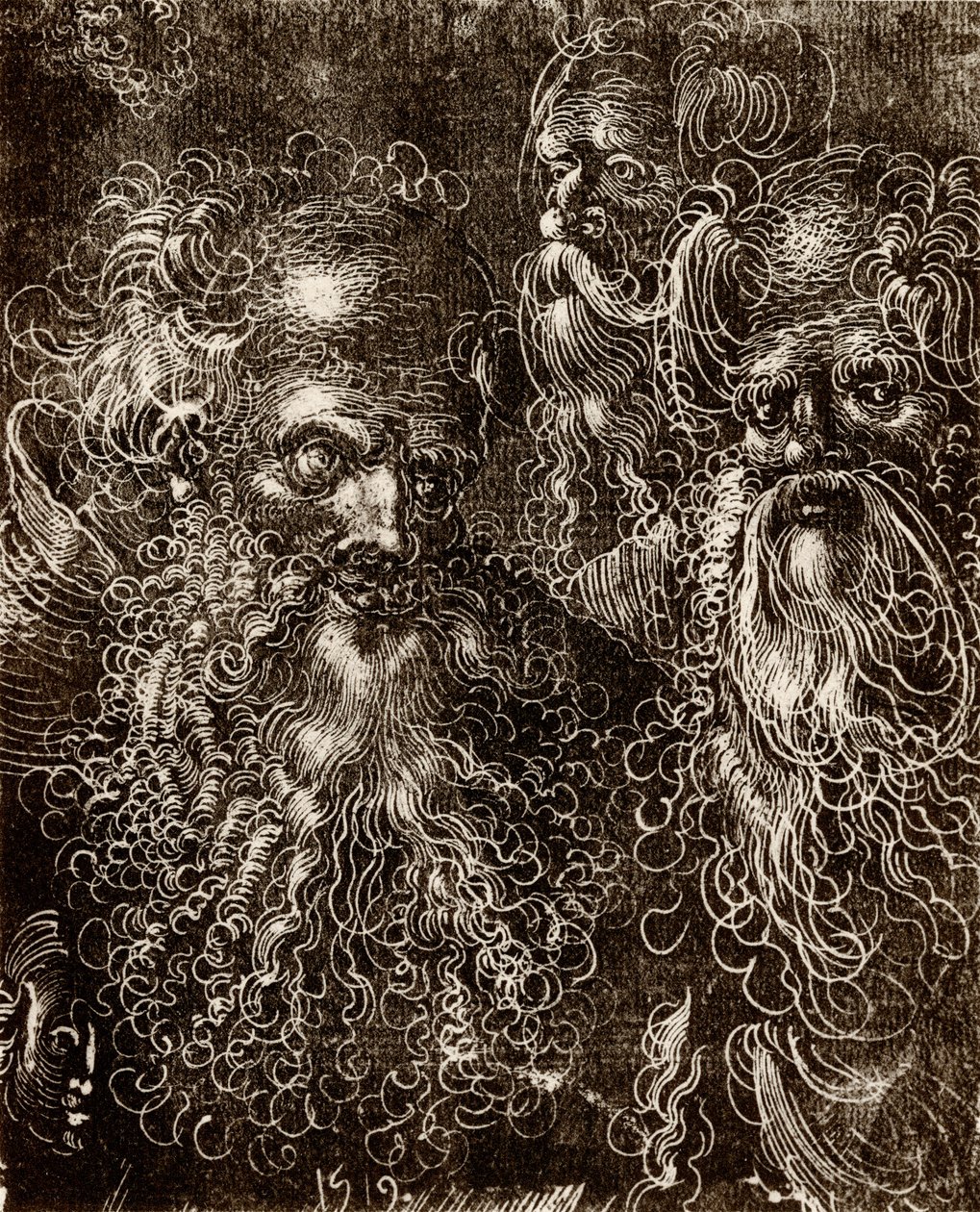 Různé studie hlavy od Lucas (school of) Cranach