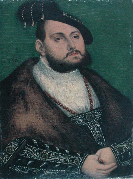 Portrét Jana Fridricha (1503-54) saského kurfiřta od Lucas (studio of) Cranach