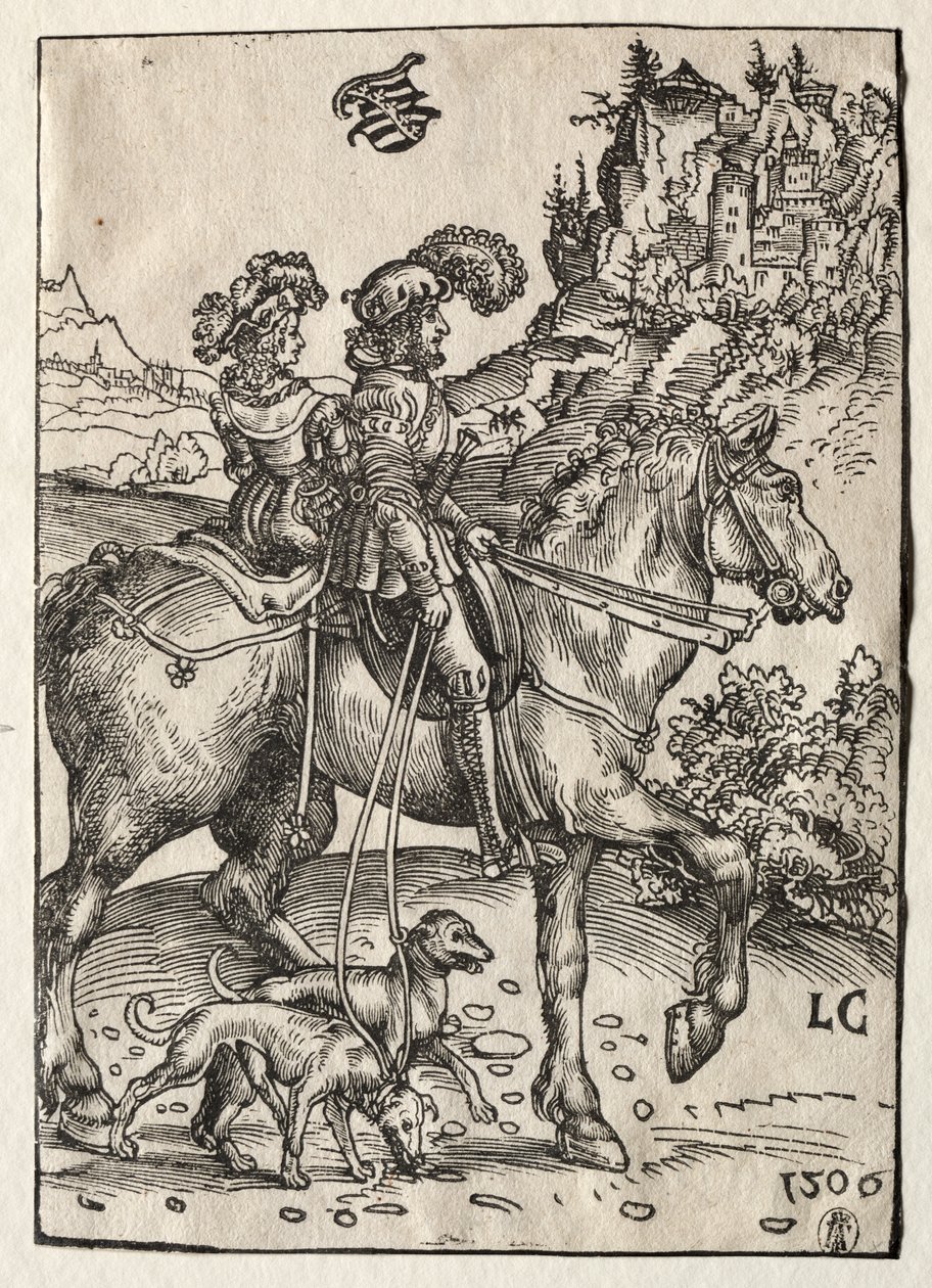 Gentleman a dáma na koni od Lucas Cranach