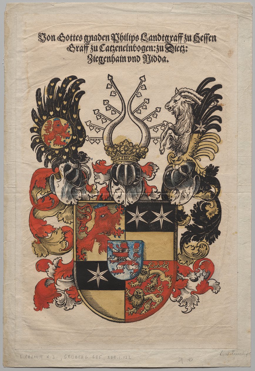 Erb Filipa, hesenského landkraběte od Lucas Cranach