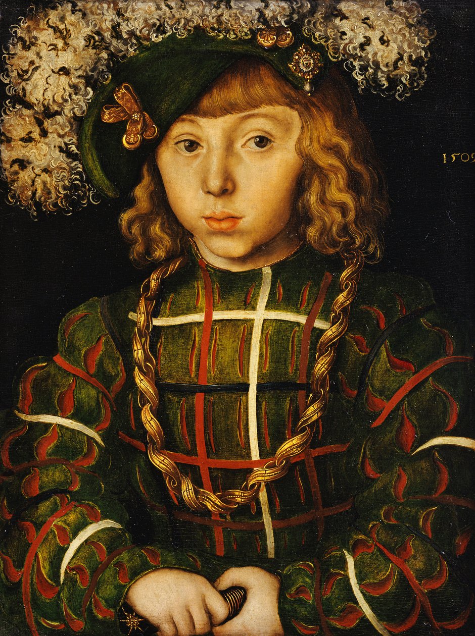Portrét Johanna Friedricha, pozdějšího saského kurfiřta, 1509 od Lucas Cranach
