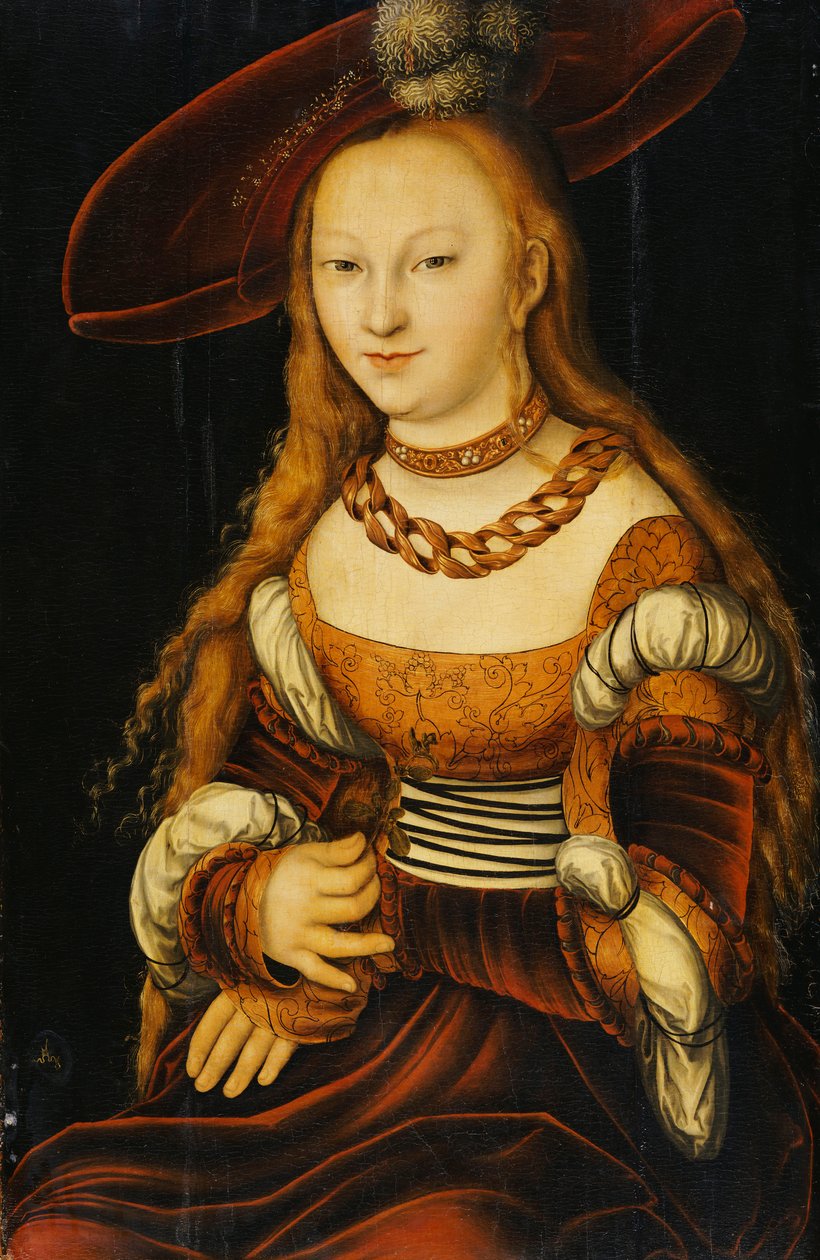 Portrét mladé dámy, kolem roku 1350 od Lucas Cranach