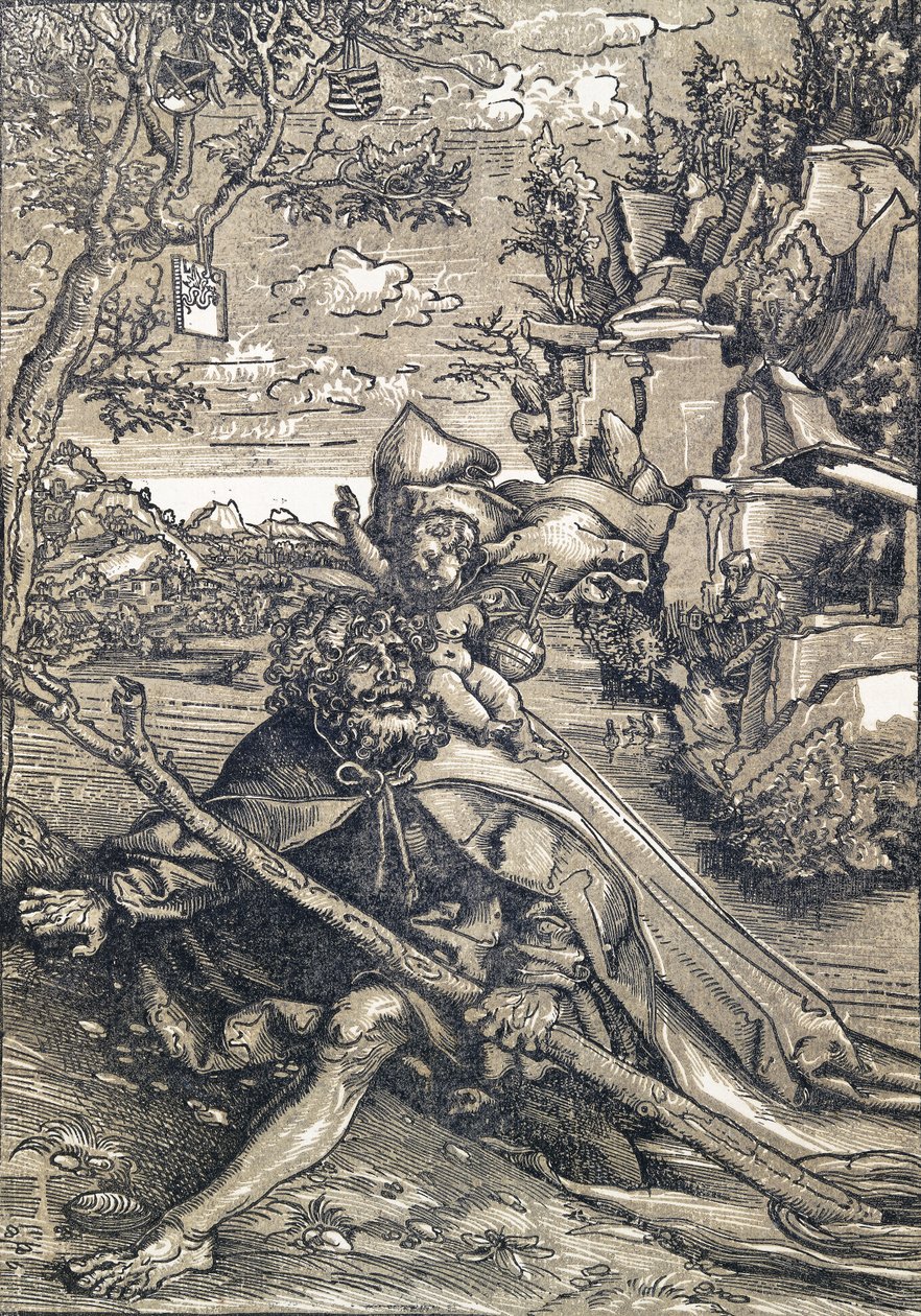 Svatý Kryštof, 1506-9 od Lucas Cranach