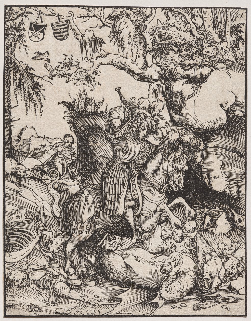 Svatý Jiří zabíjející draka od Lucas Cranach