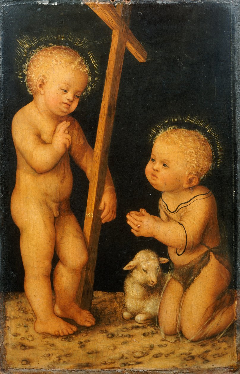 Ježíšek žehnající nemluvně sv. Jana Křtitele od Lucas Cranach