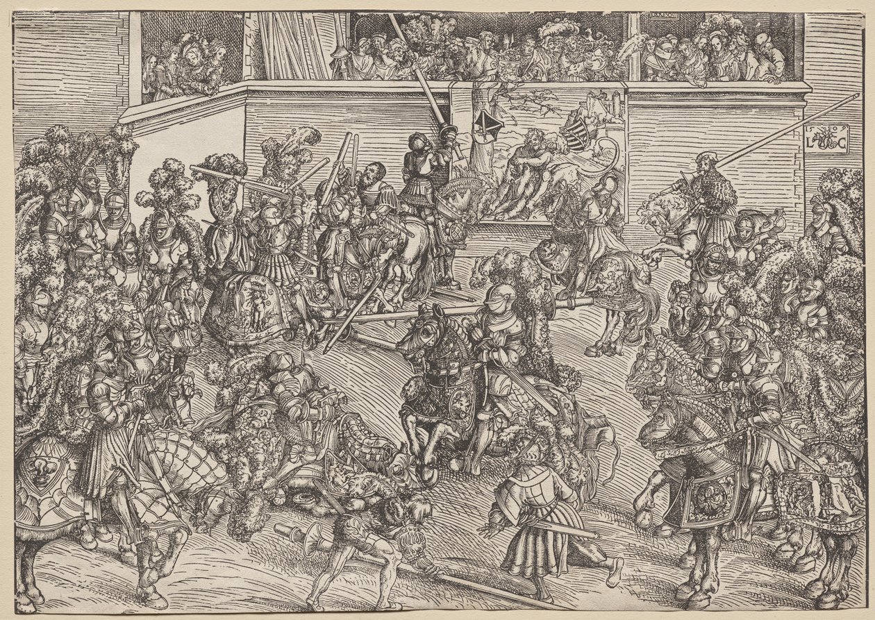 Turnaj se Sampsonem a lvem od Lucas Cranach