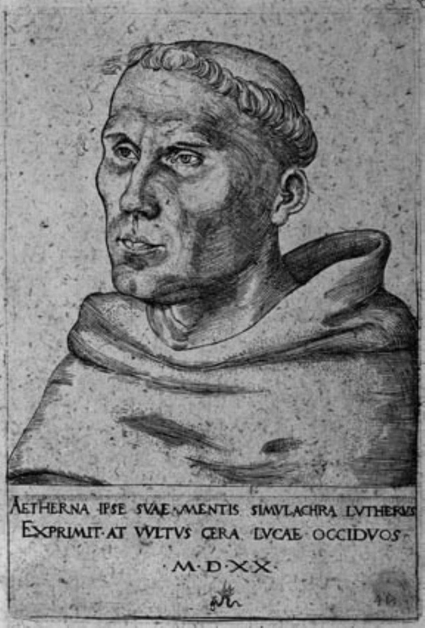 Martin Luther jako augustiniánský mnich od Lucas Cranach d.Æ.
