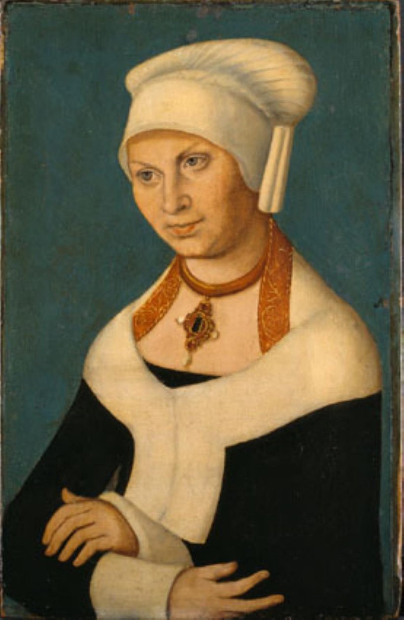 Portrét vévodkyně Barbory Saské, 1478-1534 (manželka Jiřího Bradatého) od Lucas Cranach d.Æ.