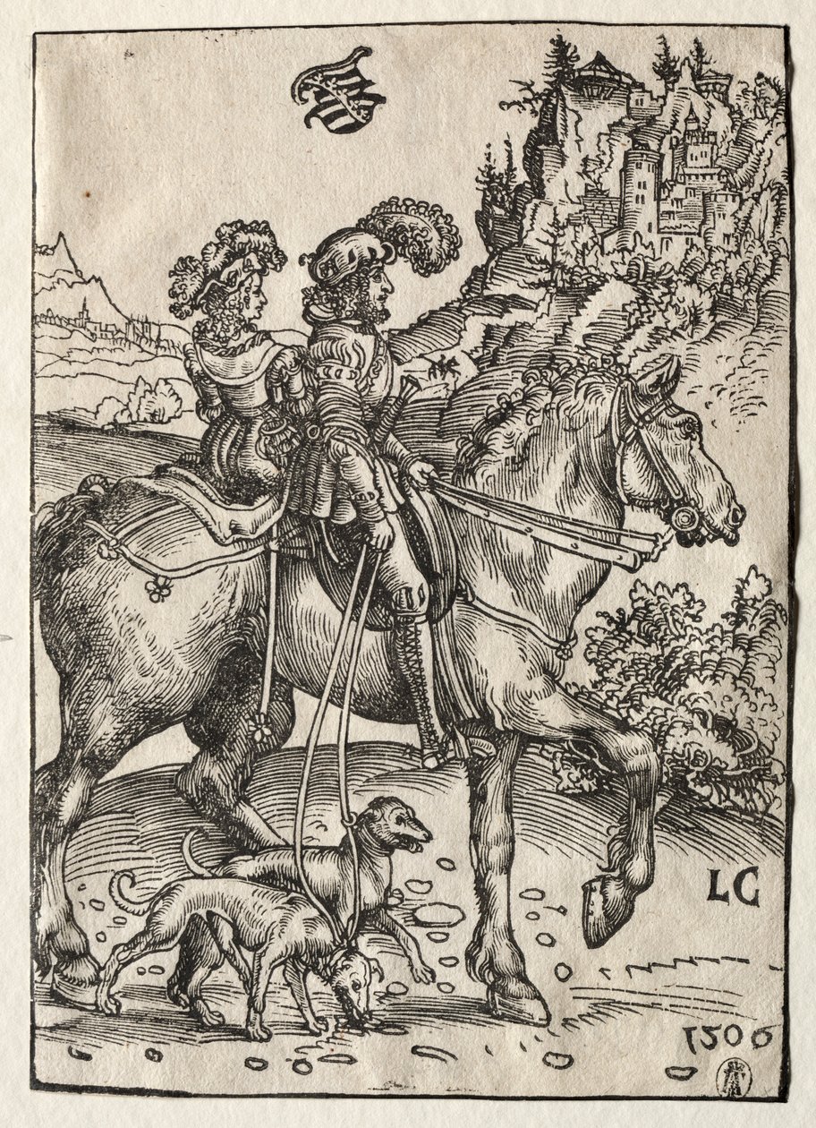 Gentleman a lady Riding to the Chase, 1506. od Lucas Cranach the Elder