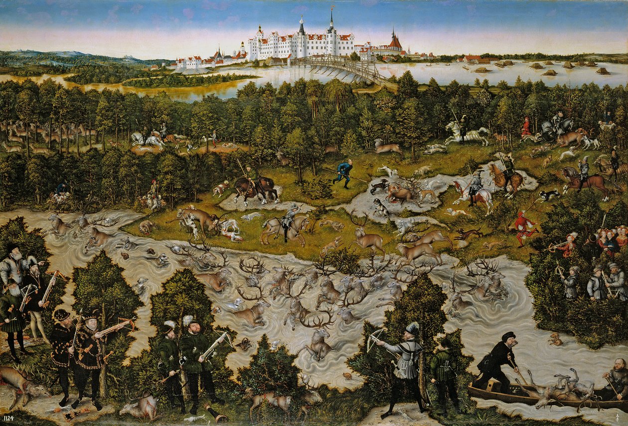 Lov na jelena od Lucas Cranach the Elder