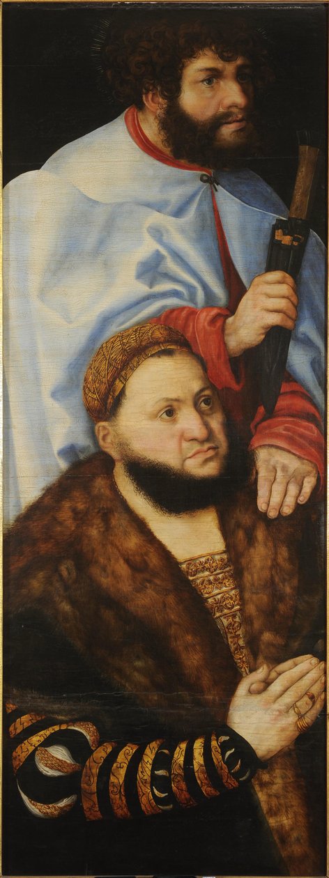 Oltářní obraz Panny Marie neboli tzv. knížecí oltář [levé křídlo] od Lucas Cranach the Elder