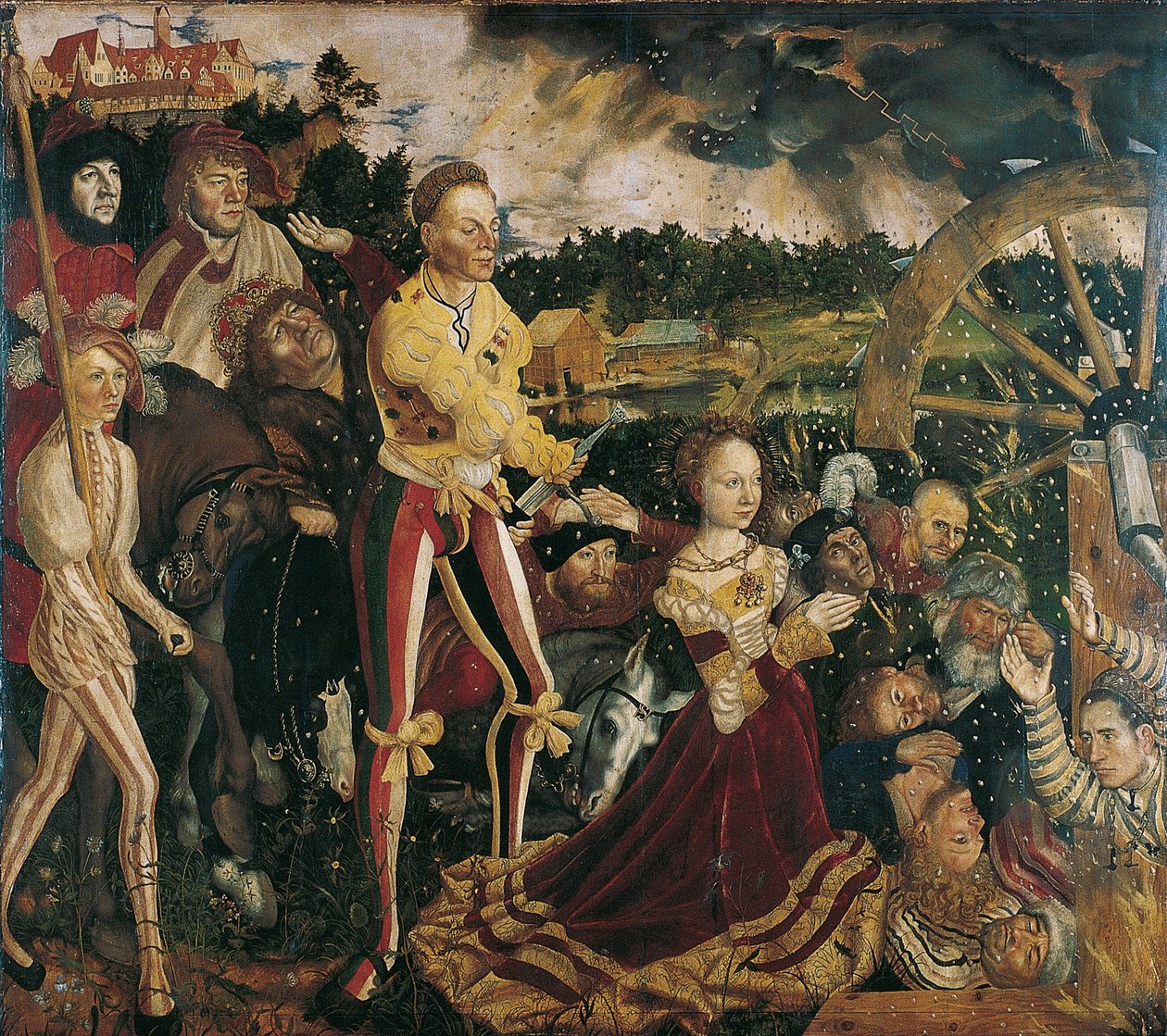 Oltářní obraz s Umučením svaté Kateřiny, střední panel od Lucas Cranach the Elder