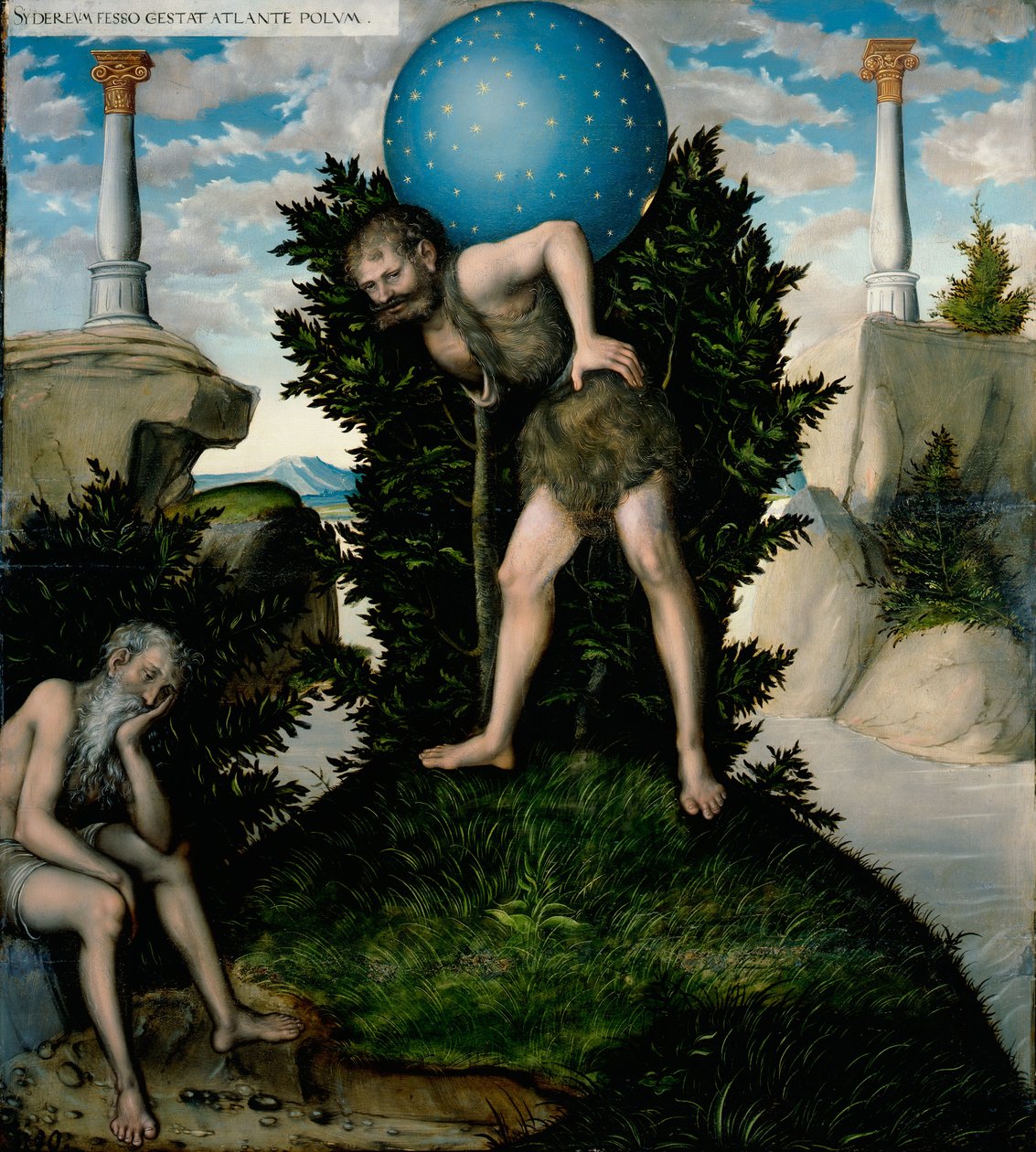Atlas a Herkules z Herkulových prací od Lucas Cranach the Elder