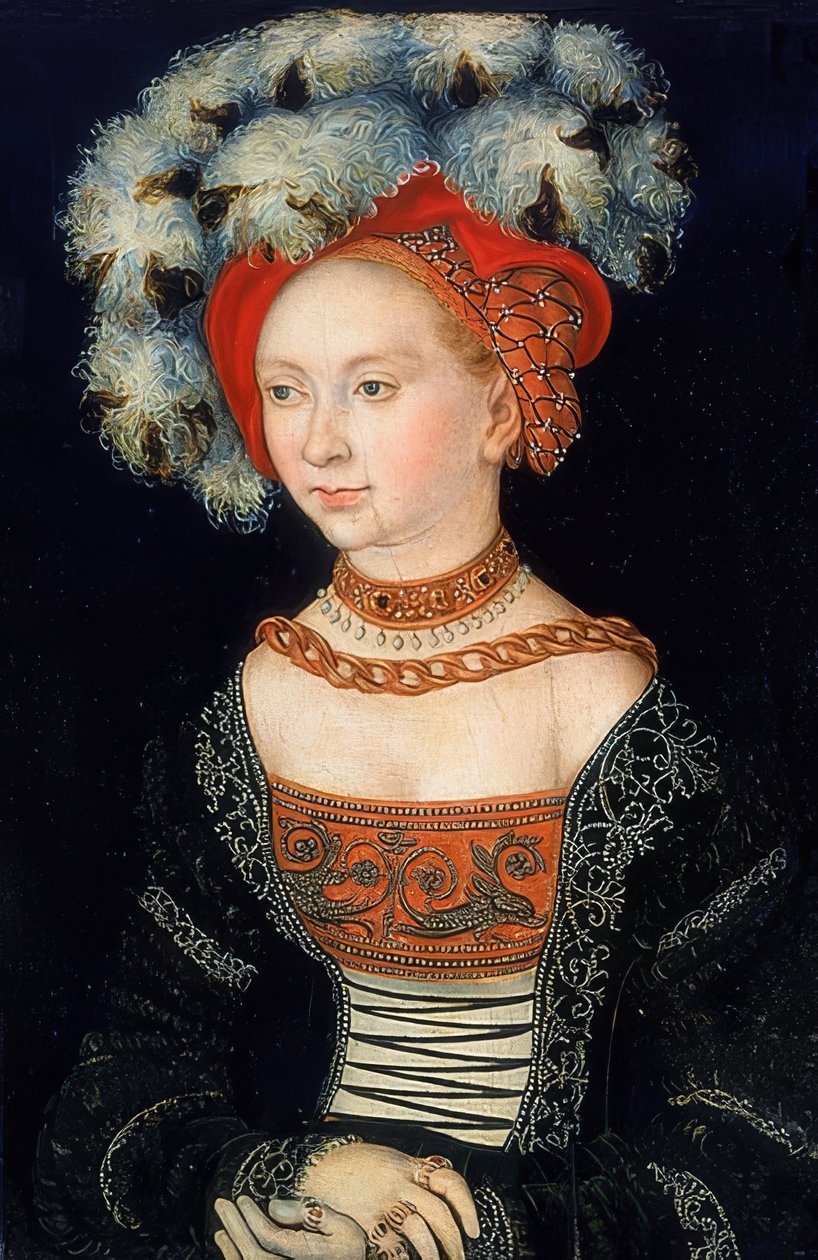 Portrét dámy. Kolem roku 1530 od Lucas Cranach the Elder