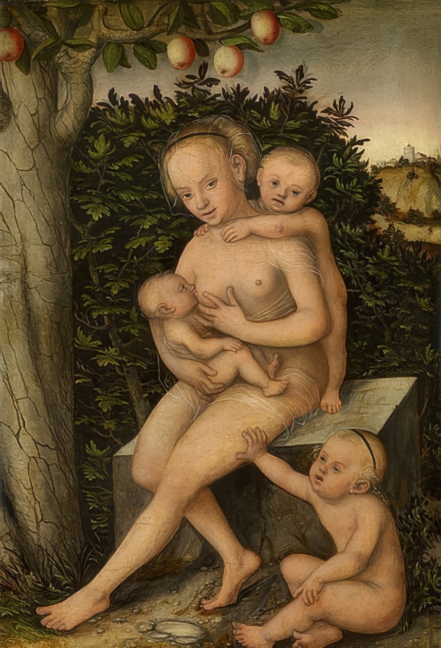 Charita. Kolem roku 1537 od Lucas Cranach the Elder