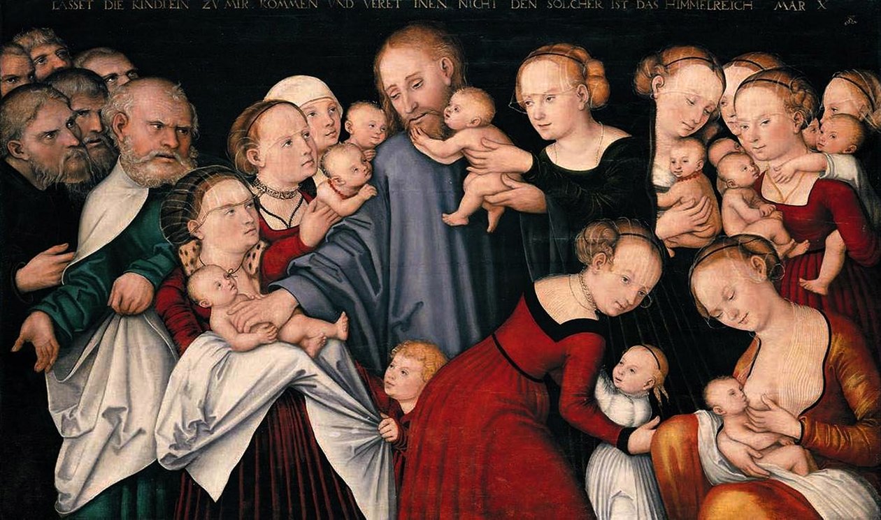 Kristus žehná dětem, kolem roku 1540 od Lucas Cranach the Elder