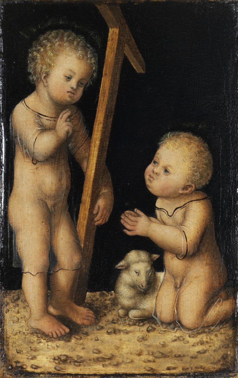 Kristus a Jan Křtitel jako děti od Lucas Cranach the Elder