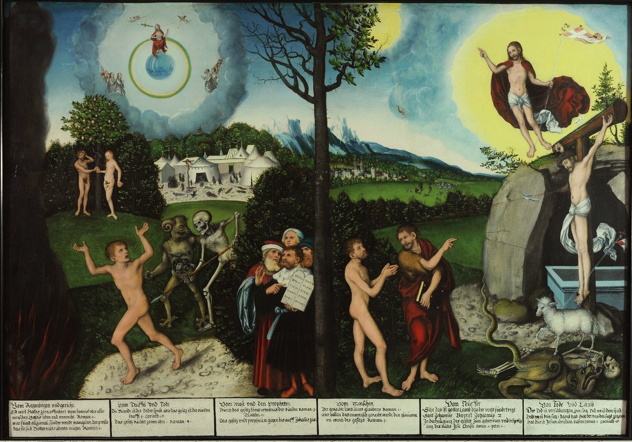 Zatracení a vykoupení. Zákon a milost od Lucas Cranach the Elder