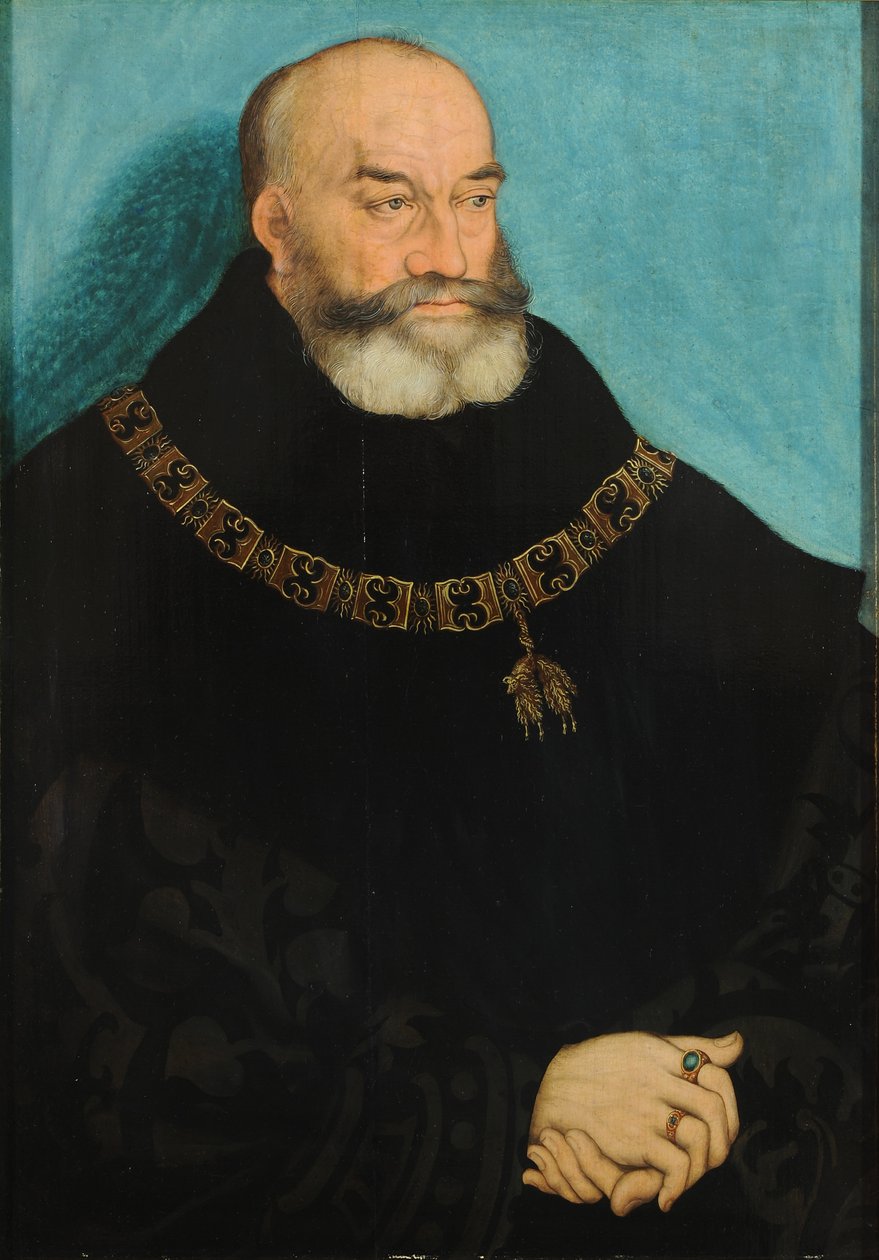 Německy: Portrét Jiřího Vousatého, saského vévody Portrét Jiřího Vousatého, saského kurfiřta (1471-1539) od Lucas Cranach the Elder