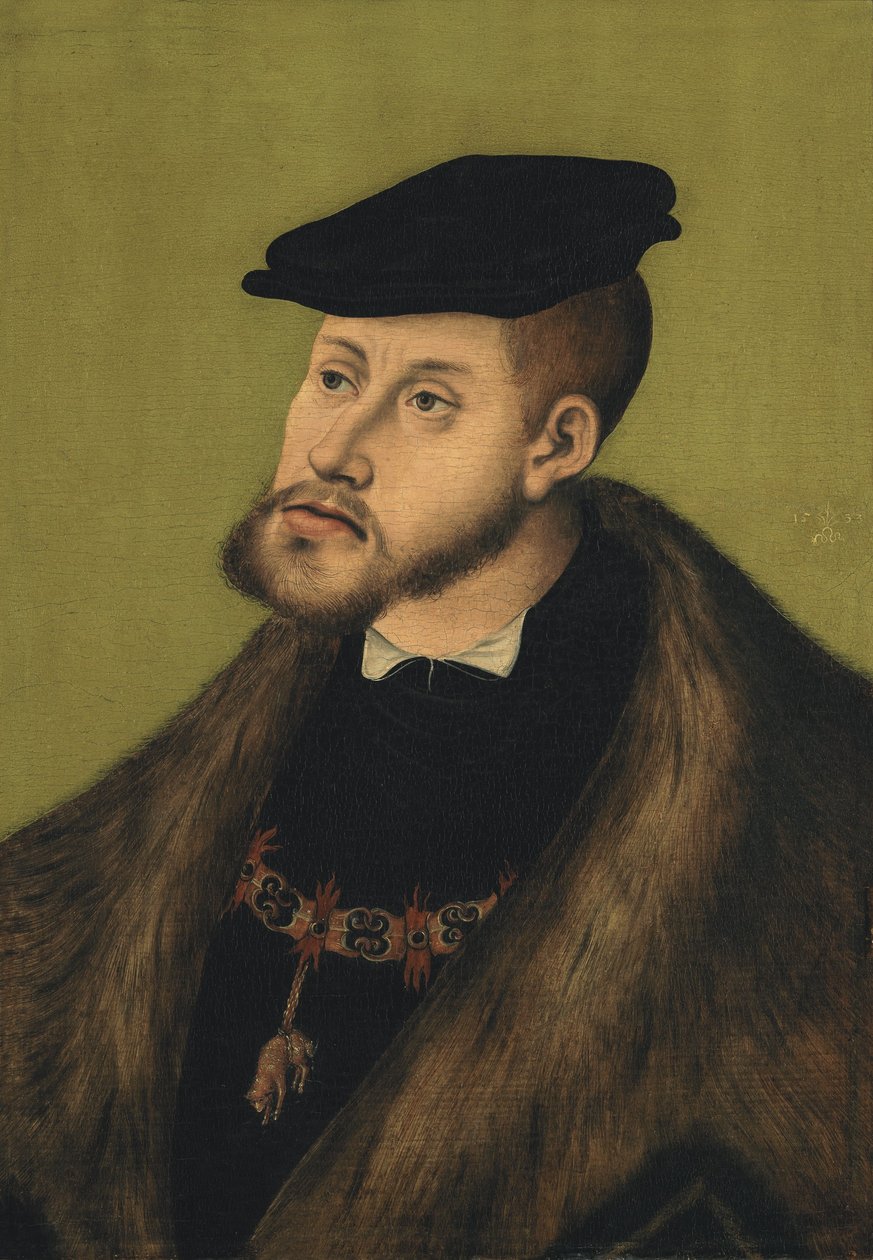 Německy: Bildnis Kaiser Karls V. Portrét císaře Karla V. od Lucas Cranach the Elder