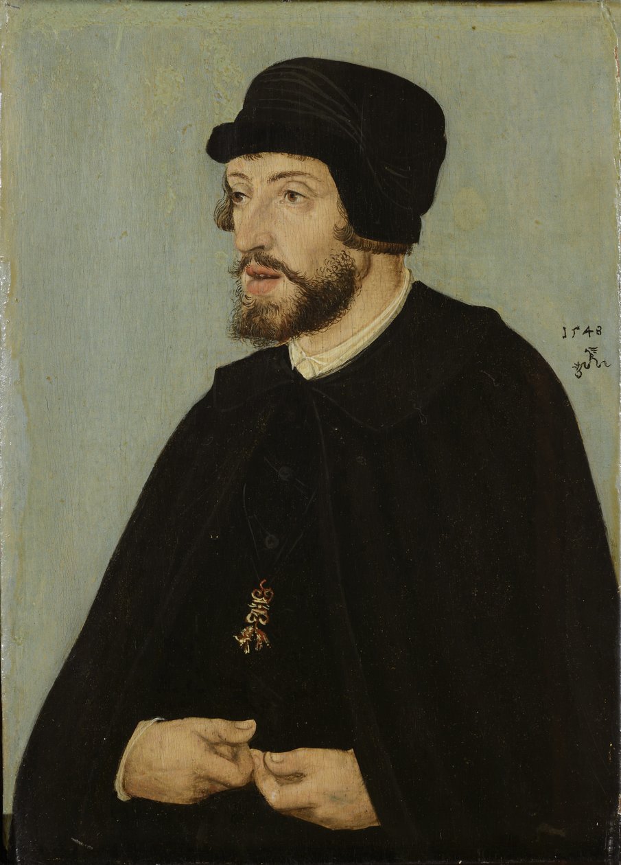 Německy: Bildnis König Ferdinands I. Portrét císaře Svaté říše římské Ferdinanda I. od Lucas Cranach the Elder