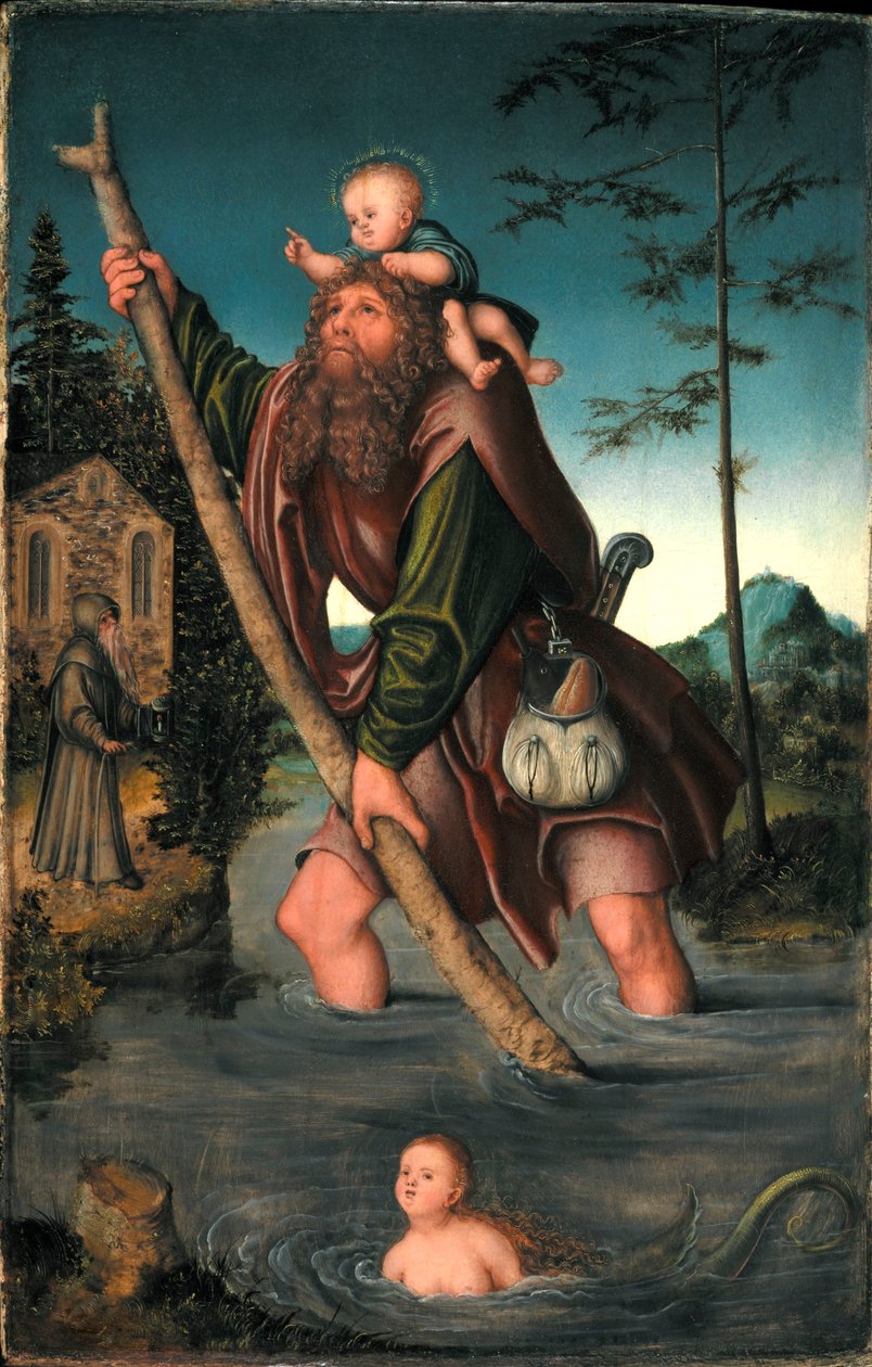 Německy: Der heilige Christophorus Saint Christopher od Lucas Cranach the Elder