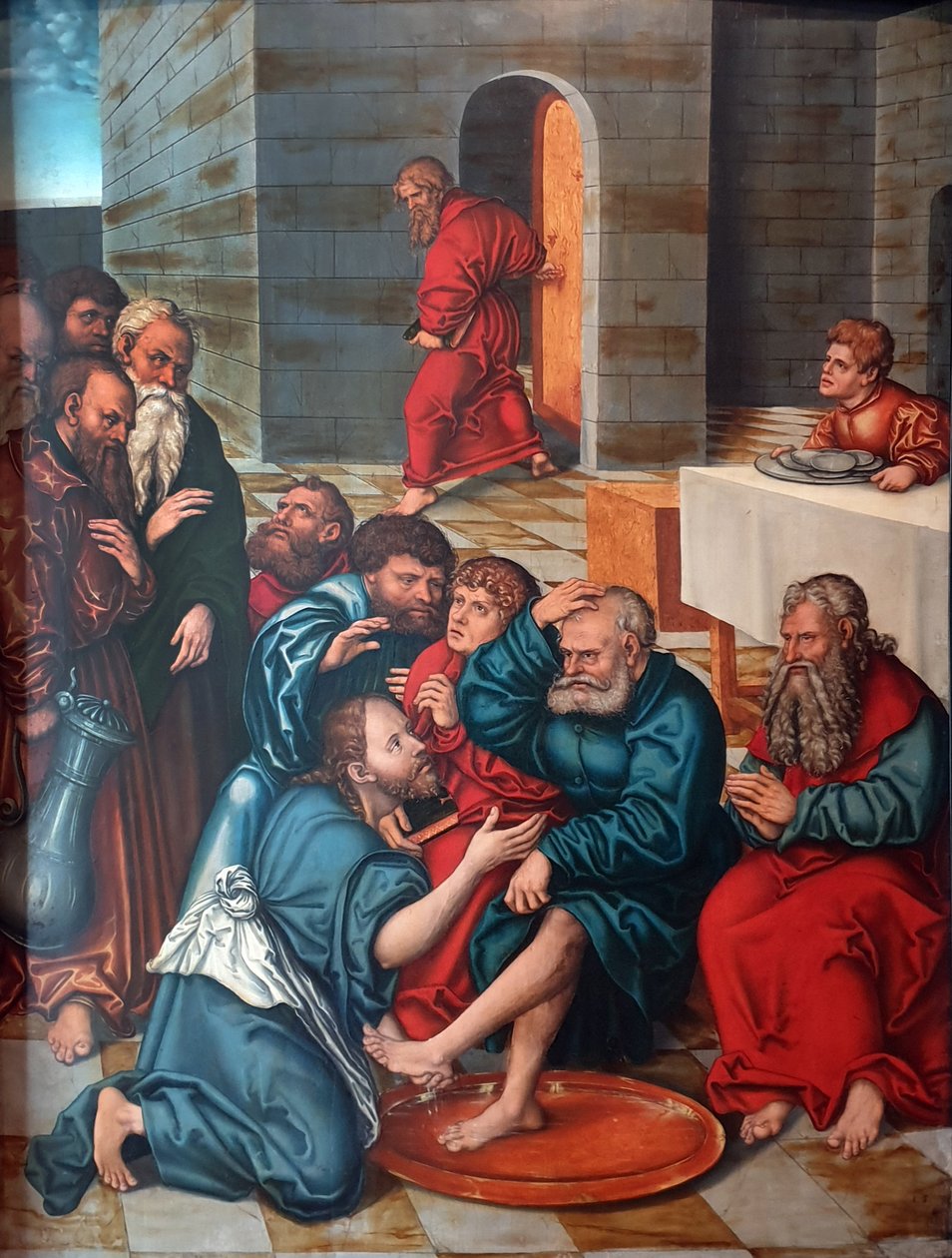 Německy: Die Fußwaschung der Apostel Cycle of Passion: Kristus umývá apoštolům nohy od Lucas Cranach the Elder
