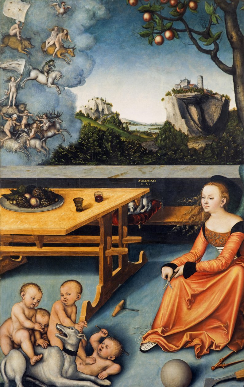 Německy: Die Melancholie Alegorie melancholie od Lucas Cranach the Elder