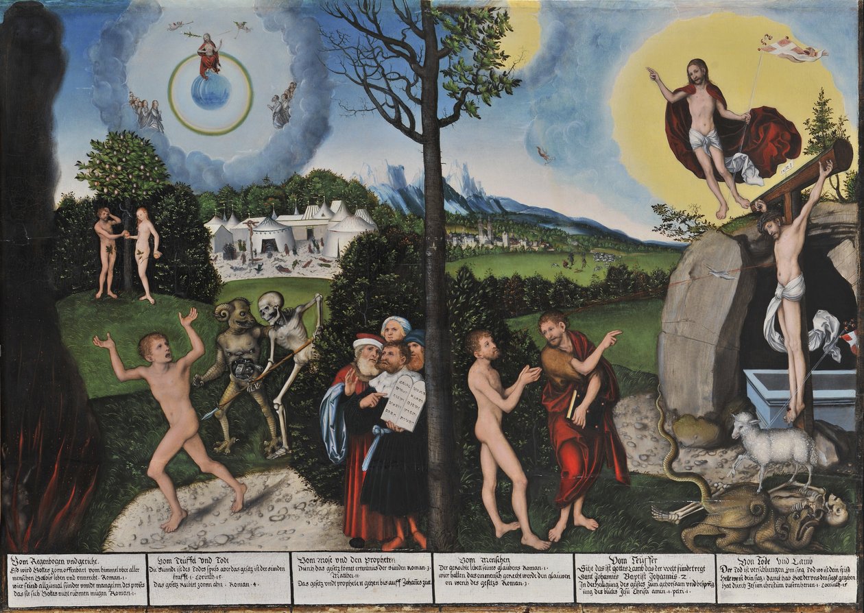 Německy: Gesetz und Gnade Zatracení a vykoupení / Zákon a milost od Lucas Cranach the Elder