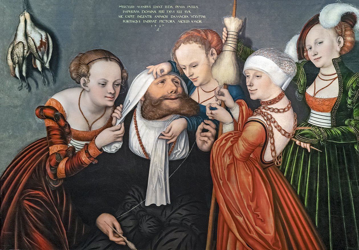 Německy: Herkules bei Omphale Herkules na dvoře Omphale od Lucas Cranach the Elder